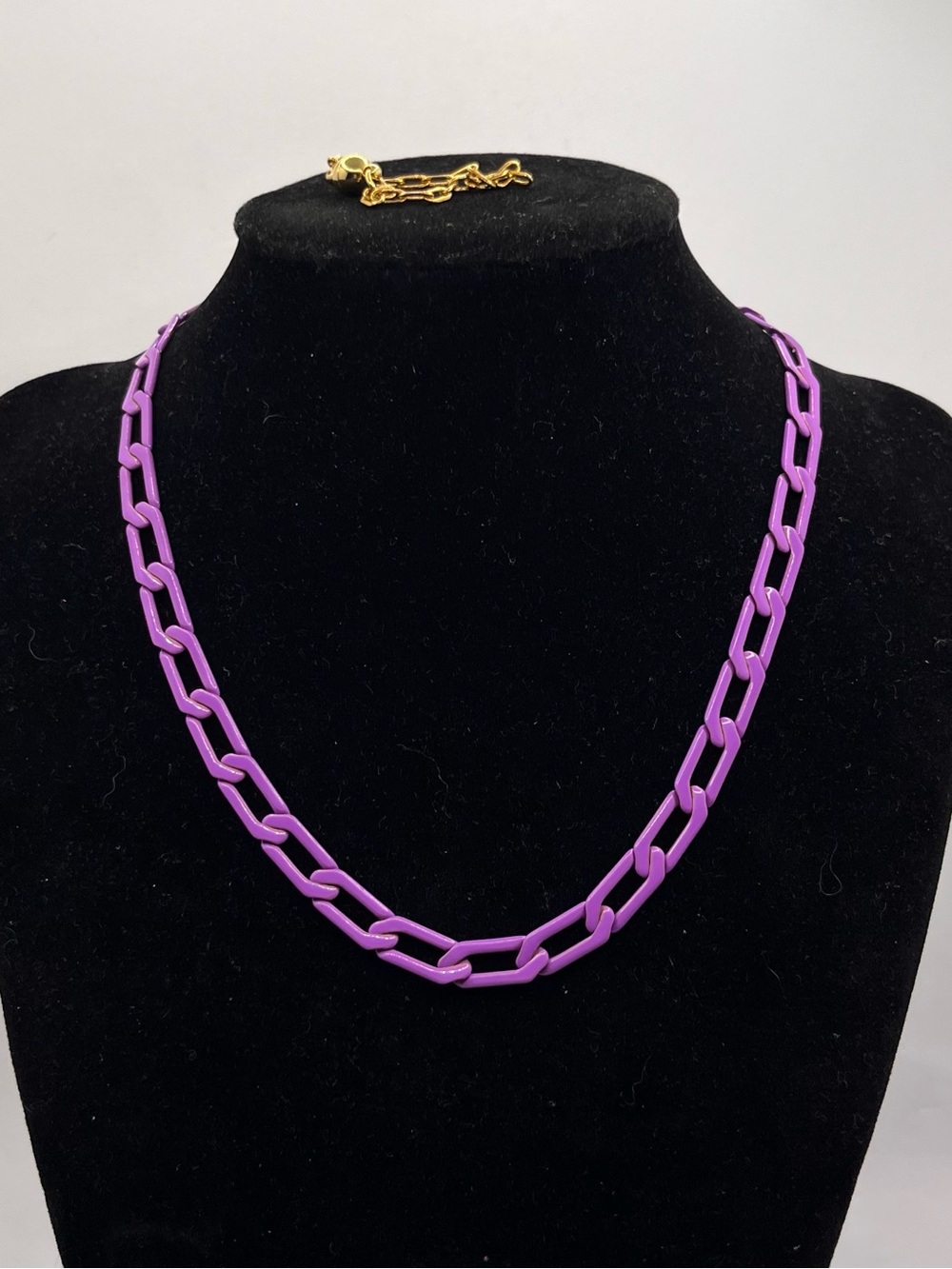 Vibrant Purple Link Chain Necklace - Women Jewelry
